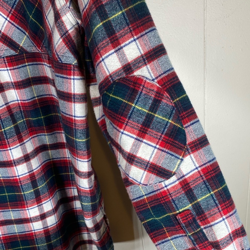 Pendleton Cotton Elbow Patch Flannel Shirt Size L… - image 3
